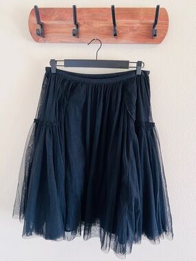 Anthropologie Odille Black Tulle Skirt Size 6